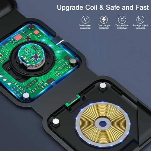 RTOPS 3-in-1 Magnetic Wireless Charging Station for i Phone, Apple Watch, and Air Pods – Compact Ga N Travel Charger with Enhanced Speed and Compatibility for i Phone 16/15/14/13/Pro/Max, Air Pods 4/3/2/Pro – All-in-One Solution for Ultimate Convenience and Efficiency