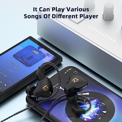 KBEAR KS1 Premium Wired Earbuds with Microphone – Superior In-Ear Monitors for Rich Deep Bass & Hi-Fi Stereo Sound – Noise-Isolating Design with Tangle-Free Removable Cord – Ergonomically Crafted for Comfort & Enhanced Device Compatibility in Workouts and Daily Use
