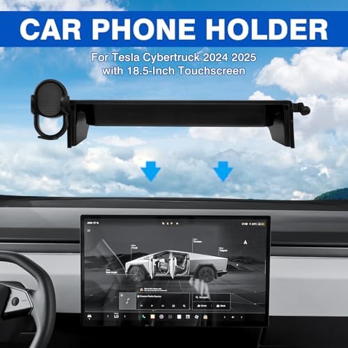 Upgrade Your Tesla Cybertruck with the Autorder 18.5-Inch Phone Holder: Hands-Free Mount for 2024-2026 Models – 360-Degree Rotating Dash Organizer for Ultimate Visibility and Safety
