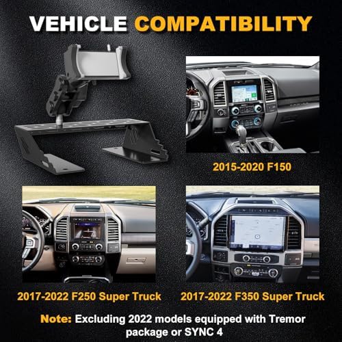 Ultimate 360-Degree Adjustable Phone Mount for Ford F150, F250 & F350 (2015-2022) – Sturdy All-Metal Base with Tool-Free Setup – Versatile Dash Holder for Safe Navigation & Hands-Free Calls – Ideal Ford Truck Accessory for All Smartphones with Smart Storage Solutions