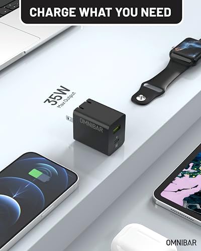 35 W Dual-Port USB C Charger Block – Ga N Fast Wall Adapter with Foldable Plug | PD 3.0 & PPS for i Phone 16/15/14/13, Galaxy S24/S23, Pixel 8/7, Mac Book Air & More – Ultimate Compact Power Solution for Home & Travel