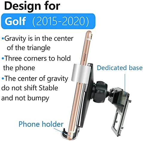 LUNQIN Premium Car Phone Holder for Volkswagen Golf GTI & Golf R (2015-2021) – Secure Smartphone Mount for Navigation & Hands-Free Calls – Effortless Installation, Adjustable Cradle for All Devices, Perfect for Charging, Enhances Driving Safety and Convenience