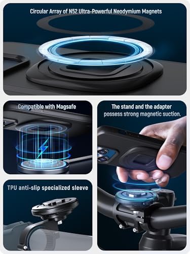 sincetop Quad Series Phone Holder for Bikes & Motorcycles – Premium Aluminum Handlebar Mount with Quick Lock Mechanism – Universal Fit for Mountain, Road, E-Bikes & Scooters – Securely Accommodates All Phone Sizes for Seamless Navigation and Hands-Free Experience