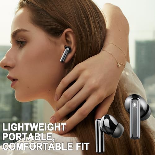 Revolutionary Bluetooth 5.4 Wireless Earbuds – Immersive Deep Bass Audio, 48-Hour Extended Playtime, Superior ENC Noise Cancellation – IP7 Waterproof In-Ear Headphones with Four Microphones for Exceptional Call Clarity – Ideal for Active Lifestyles and Everyday Use
