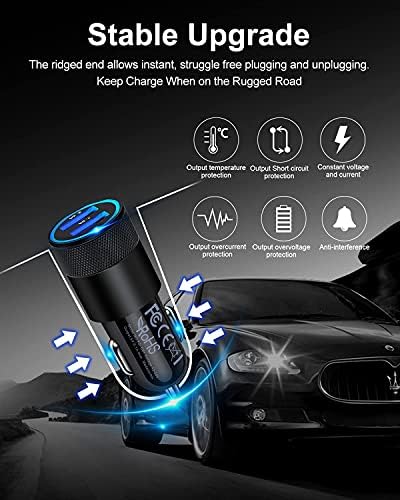 Rapid Charge Dual USB Car Charger Set – 2-Pack, 3.4 A High-Speed Adapter for i Phone 15/14/13/12/11 Pro Max & Samsung Galaxy S23/S22/S21 – Compact Design with Enhanced Safety and Compatibility for Effortless On-the-Go Power Solutions