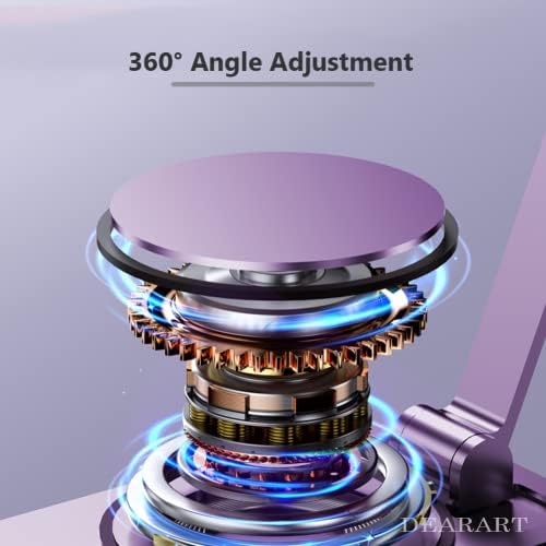 DEARART Cell Phone Stand, 360° Adjustable Phone Stand for Desk, Foldable Phone Holder Fully Carried Easily, Grey (Square Base) – Enhanced Compatibility and Speed