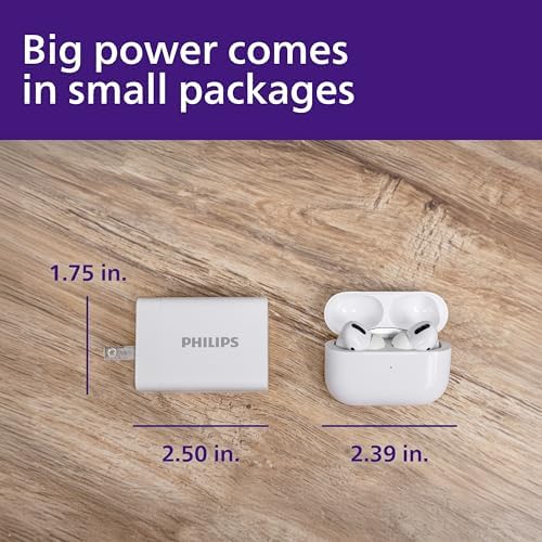 Philips 65 W Ga N Fast Charging Wall Charger – 3-Port USB-C & A Power Adapter for i Phone 15/16 Series & i Pad Pro – Compact, Foldable Design for Ultimate Portability – Efficient Multi-Device Charging Solution