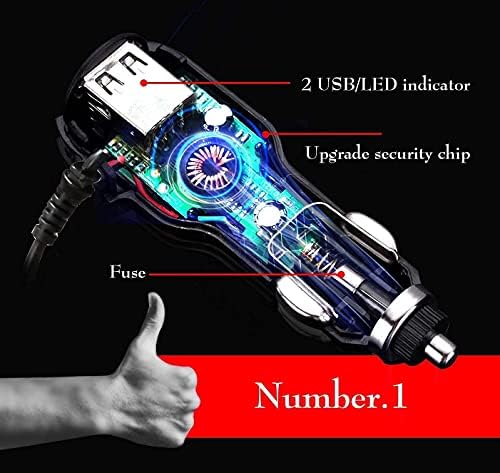 2025 Enhanced Dual USB Dash Cam Charger – Micro USB Car Adapter with 11.5 ft Cable for Rexing, AKASO, and More – Fast, Reliable Power for Your Dash Cam and Devices – Ultimate Compatibility and Convenience for Road Safety