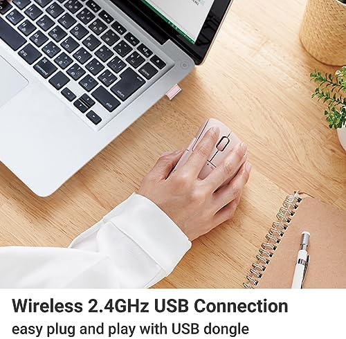 Elevate Your Productivity with the ELECOM Wireless Ergonomic Mouse – Silent Click, 2000 DPI Precision, 20-Month Battery Life, and Stylish White Design for PCs, Macs, and Laptops – Perfect for Home or Office Use