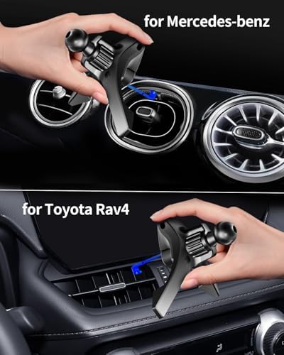 Universal Air Vent Phone Mount for Car – Hands-Free Cellphone Holder with Deep Wide Clamp for Thick Cases – Ideal for Mercedes Benz, Toyota RAV4 & More – Effortless Installation & Adjustable Viewing Angles for Safe Navigation and Calls – Durable Design for Daily Use and Enhanced Driving Experience