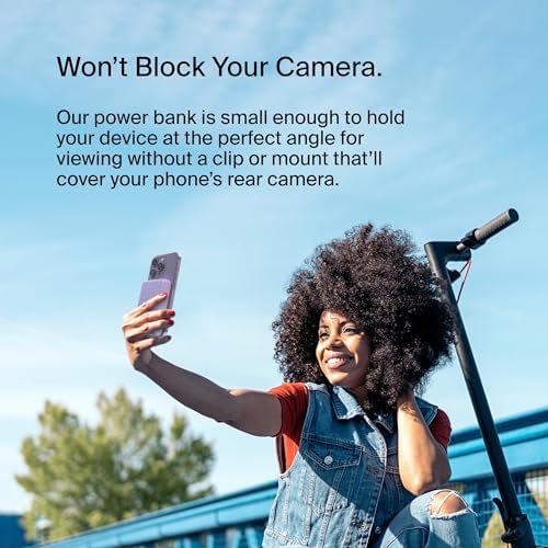 Belkin Wireless Power Bank 5000 m Ah with Mag Safe Compatibility – Portable Charger for i Phone 16 Series, i Phone 15, and Air Pods – 7.5 W Fast Charging with Built-in Kickstand for Hands-Free Use – Lightweight White Design for On-the-Go Charging Solutions