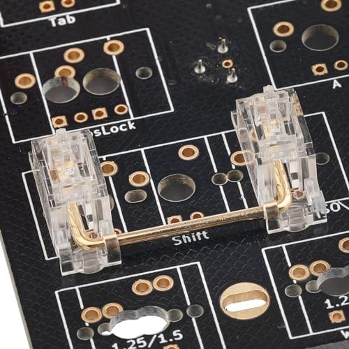 Ultimate Gold Plated PCB Stabilizers for Mechanical Keyboards – Translucent Smokey Design with Noise Reduction Films, Perfect Fit for 2 u, 6.25 u, and 7 u Spacebars – Elevate Your Typing Experience and Enhance Durability