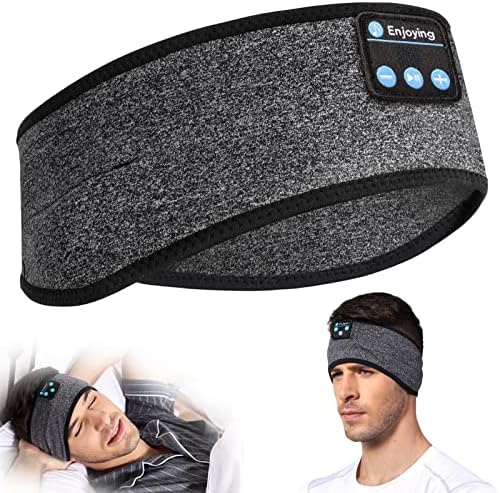 Revolutionize Your Rest with the Bluetooth Noise-Cancelling Sleep Headband – Ultimate Comfort Meets Stylish Functionality for Insomnia Relief, Travel, and Active Lifestyles – Ideal for Yoga and Leisure with Ultra-Thin Speakers in Sleek Black & Grey