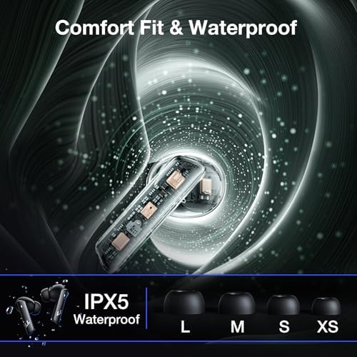 Linklike Premium Noise Cancelling Earbuds with Advanced 3-Mode Smart ANC – Unmatched Hi-Fi Sound with Deep Bass, 48.6 Hours of Playtime, Ergonomic Comfort for All-Day Wear, AI-Enhanced Call Clarity, Bluetooth 5.3 for Flawless Connectivity & Touch Controls – Ideal Solution for Audiophiles and Professionals