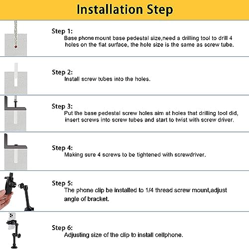 Premium 360° Adjustable Aluminum Phone Mount for Car, Desk & Boat – Universal Smartphone Holder Compatible with 3.5 to 7.5-Inch Devices – Effortless Installation & Enhanced Viewing Experience for Safe Navigation and Hands-Free Use