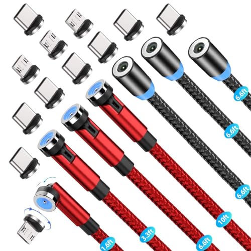 Ultimate 7-Pack LED Magnetic USB C Charging Cables – High-Speed 3-in-1 Solution for Micro USB, Type C & i Products – Versatile Lengths (1.6 ft to 10 ft) for Home, Office & Travel – Enhanced Charging with Illuminated Status Indicator – Simplify Your Tech Life Today!