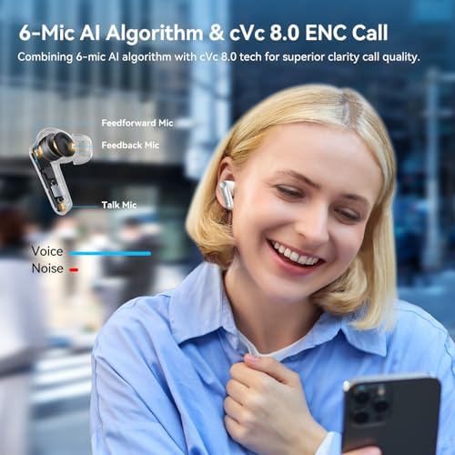 Unleash Superior Sound with Ear Fun Air Pro 4 Wireless Noise Cancelling Earbuds – Advanced Adaptive Hybrid Tech, Qualcomm Snapdragon Sound & apt X™ Lossless Audio for Exceptional Clarity – 52-Hour Playtime & Bluetooth 5.4 for Seamless Connectivity – Ideal for Music Lovers & Professional Calls