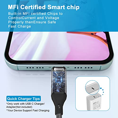 Revolutionize Your Charging Routine with the 26 FT Extra Long i Phone 13 USB-C to Lightning Cable – MFi Certified for Fast Power Delivery, Ideal for i Phone 13 Pro, 12 Pro Max, 11, and More – Durable Nylon Braided Design for Tangle-Free Convenience and Enhanced Compatibility
