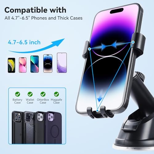 Experience the Ultimate Driving Convenience with UTEBIT Mag Safe Car Mount – 360° Rotating Magnetic Phone Holder for i Phone 15/14/13/12 Pro Max Plus & Universal Compatibility – Secure, Hands-Free Access for Safer Navigation and Calls