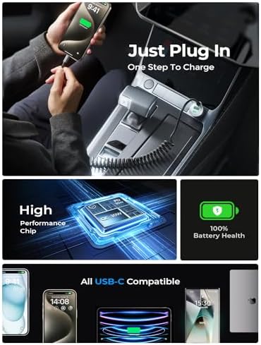 LISEN 65 W USB-C Car Charger for i Phone 16 & 15 Pro Max – Ultra-Fast Dual-Port Power Adapter for i Pad Pro, Samsung Galaxy S25/S24 Ultra, Google Pixel & Android Devices – Sleek Silver Design with Advanced Safety Features for Effortless On-the-Go Charging