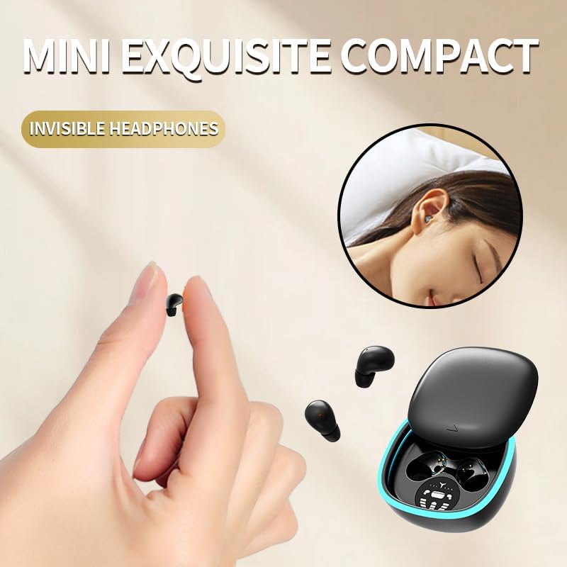Ultra-Compact Wireless Sleep Earbuds | Advanced Bluetooth 5.4 Noise Cancelling Headphones for Side Sleepers | Immersive Hi-Fi Stereo & Deep Bass | Invisible White Comfort for Disturbance-Free Rest and Daily Use