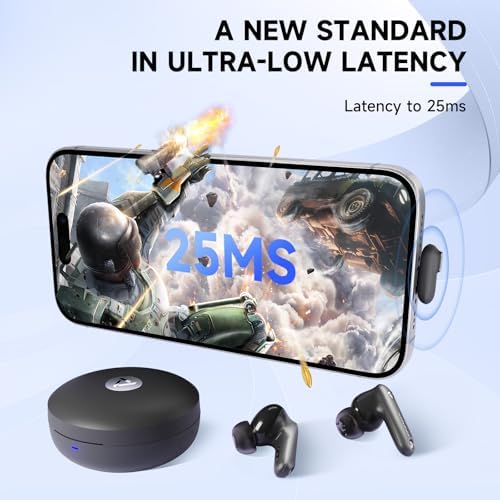 Vega T1 Wireless Gaming Earbuds – Revolutionize Your Play with 25 ms Low-Latency Audio, Seamless 2.4 GHz Bluetooth for PS5/4, Meta Quest Series, Steam Deck, and PC – Ultimate Comfort and Performance with USB-C Dongle Included