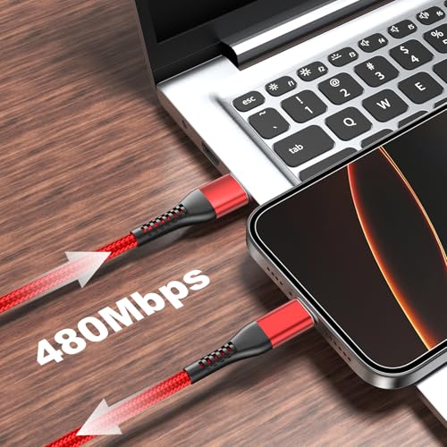 Premium 10 FT USB C to USB C Charger Cable – Dual Pack 100 W Fast Charging, Nylon Braided Design for i Phone 16 Series, Mac Book, and Samsung Galaxy S24 – Stylish Pink Color for Enhanced Durability and Flexibility