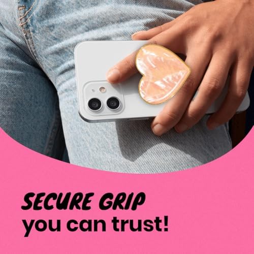 Chic Natural Seashell Heart-Shaped Phone Grip and Stand – Elegant Crème Mobile Accessory for Smartphones and Tablets – Ideal Collapsible Holder for Trendsetters Seeking Style and Functionality – Durable, Portable Design for Effortless Hands-Free Viewing