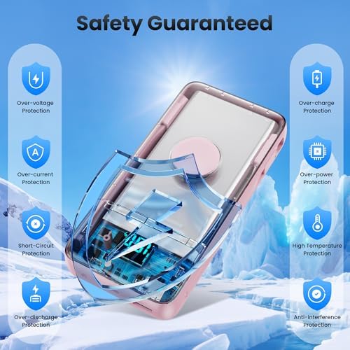 High-Capacity 40800 m Ah 5-in-1 Portable Power Bank with Fast Charging for i Phone and Apple Watch – Dual Built-in Cables, Magnetic Wireless Charger, LED Display, Ideal for Travel and Outdoor Adventures, Compatible with Android and More Devices