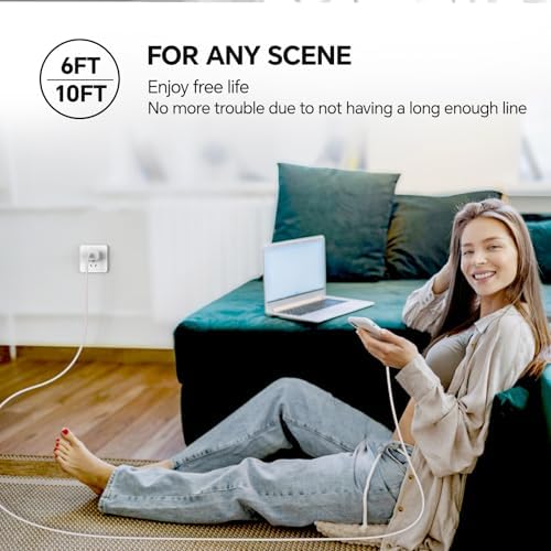 Lightning-Fast 20 W USB-C Wall Charger & 10 FT Cable for i Phone 15/16/Plus/Pro Max – Sleek Pink-Blue Power Adapter for Ultimate Charging Performance and Versatile Use