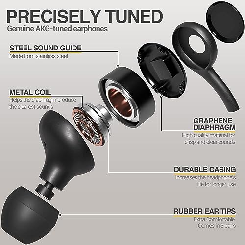 SAMSUNG AKG USB Type C In-Ear Headphones: Unmatched Audio Clarity & Durability with Braided Cable, Built-In Remote & Mic – Perfect for Galaxy A Series Devices, Includes Elegant Velvet Pouch for Ultimate Portability – Designed for Music Enthusiasts and Professionals