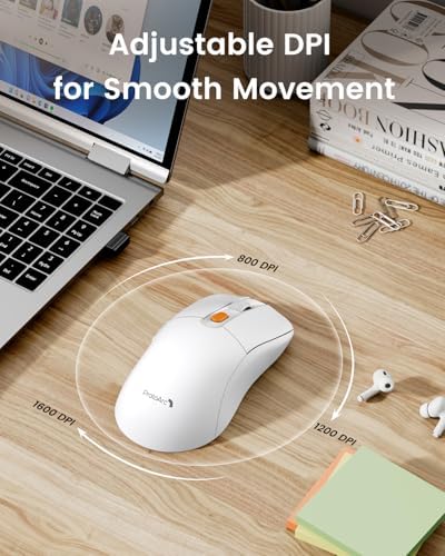 Proto Arc Rechargeable Wireless Mouse Jiggler – USB-C Slim Portable Device Mover for Laptop, Mac, i Pad & PC – Stay Active and Productive Effortlessly – Ideal for Multitasking & Presentations – Enhanced Compatibility & Long-Lasting Power