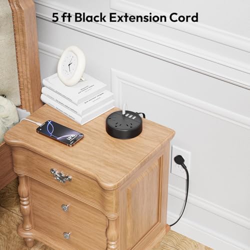 Stylish 25 ft Rose Pink Extension Cord by NTONPOWER – Flat Plug Power Strip with 3 AC Outlets & 2 USB Ports, Versatile Wall Mount Charging Station for Home, Dorm, or Office – ETL Certified for Enhanced Safety and Performance