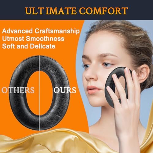 SOULWIT Luxury Earpads for Parrot Zik 1.0 Wireless Headphones – Premium Black Ear Cushions with Soft Protein Leather & High-Density Memory Foam for Ultimate Comfort and Enhanced Sound Isolation – Hassle-Free Replacement for Superior Audio Performance