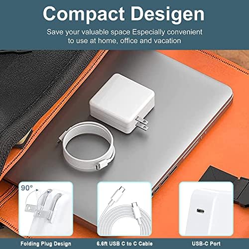 High-Efficiency 100 W USB-C Mac Book Pro Charger – Ultra-Fast Power Adapter for 16, 15, 14, 13 Inch Models with 6.7 ft Cable – Universal Compatibility for Laptops & Smartphones – Portable Travel Charger with Foldable Plug and Cool-Green LED Indicator – Ideal for Rapid Charging on the Go