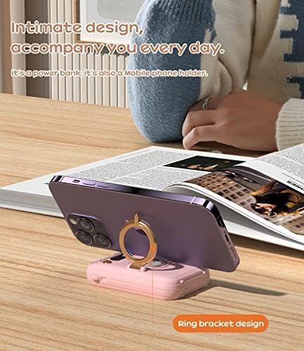 Ultra-Compact 10000 m Ah Fast Charging Power Bank with Built-in Cables and LED Display – Cute, Lightweight Design for i Phone, Samsung, and Tablets – Perfect Travel Companion for Effortless Power On-the-Go