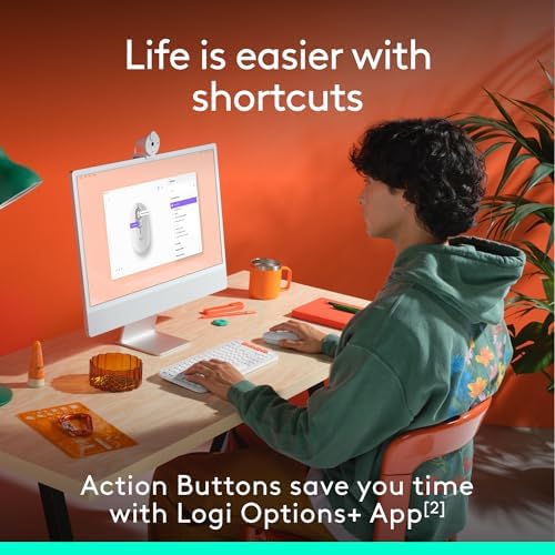 Logitech POP Wireless Mouse in Heartbreaker Rose – Customizable Emojis, Silent Click Technology, Precision Scrolling & Multi-Device Compatibility for Effortless Navigation and Personal Expression