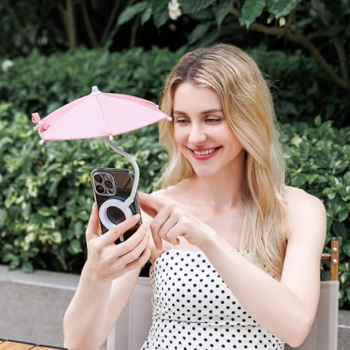 Magnetic Cell Phone Umbrella for Sun,Universal Cute Phone Sunshade Shield Cover with 360°Adjustable & Rotatable Phone Ring,Outdoor Anti-reflective Phone Sun Visor for Magsafe Cell Phone/Android/Kindle – Enhanced Compatibility and Speed