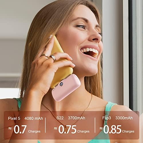 Compact i WALK 4,800 m Ah Portable Charger – High-Speed 18 W PD Power Bank with Built-in USB-C for Seamless Charging of i Phone 15/16/Pro/Max & Samsung Galaxy S25/S24/S23 – Ideal Travel Companion for On-the-Go Power Solutions