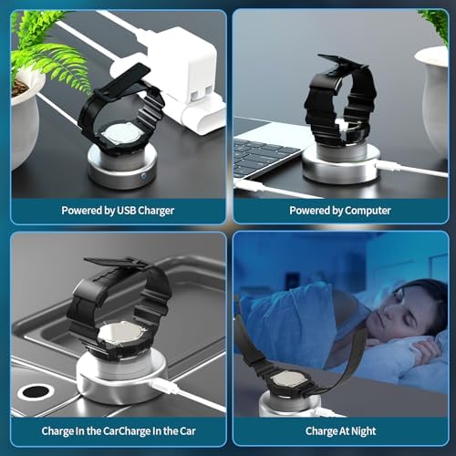 Eco-Friendly Solar Watch Charger for Men and Women – Quick Charge LED UV Light, 8-Hour Auto Shut-Off, Universal Compatibility with Casio, Seiko, Garmin & More – Stylish Black Design with Interchangeable Caps for Ultimate Convenience and Adventure-Ready Power