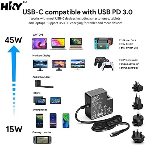 45 W USB-C Power Adapter for Maximum Efficiency – Fast-Charging Solution for Samsung Galaxy Chromebook Go, T-Mobile 5 G Gateway & Pioneer DJ Controllers – Lightweight, Durable Charger with Enhanced Safety Features for On-the-Go Professionals