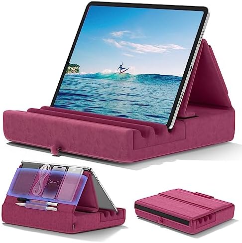 Revolutionize Your Tablet Experience with the KDD Foldable Pillow Holder – Ergonomic Lap & Bed Stand for i Pad Pro, Galaxy Tab, and E-Readers – Ultimate Comfort with Built-In Accessory Pocket & Stylus Mount – Lightweight, Durable Design for Effortless Portability and Posture Improvement