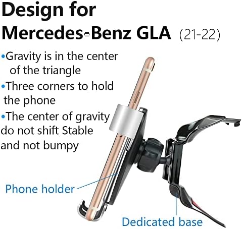 LUNQIN Premium Car Phone Holder for Mercedes-Benz CLA-Class & A-Class: Secure, Stylish, and Functional Mobile Cradle with 360-Degree Rotation for Hands-Free Navigation – Ideal for CLA250, AMG, A220, A35 Models – Effortless Installation & Non-Slip Design for Optimal Driving Experience