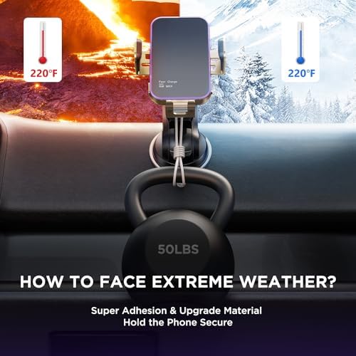 High-Speed Wireless Car Charger with Auto-Clamping Phone Mount and RGB Backlight – 15 W Qi-Compatible Charging for i Phone 15, 14, 13, 12 Mini, Pro Max, 11, XR, X, Samsung Galaxy S23 Ultra, S22, S21+ – Sleek Silver Design for Enhanced Aesthetics and Safety on the Road