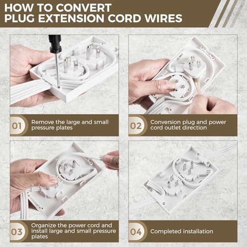 Revolutionize Your Power Access with the Outlet Concealer Power Strip – 3 AC Outlets, 5 ft Flat Plug Extension Cord for Home, Office & Kitchen – Child & Pet Safe Design, Universal Compatibility, 1625 W Capacity, Ideal for Streamlined Electronics Management