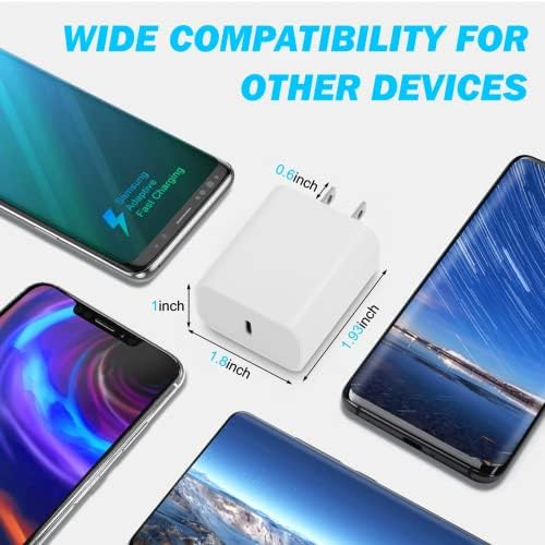 Rapid Charge USB-C Wall Adapter for Redmi Note 10 Pro – 18 W Power Delivery with 6.6 ft Extra Long Cable, Versatile Compatibility & Enhanced Safety Features for Fast Efficient Charging