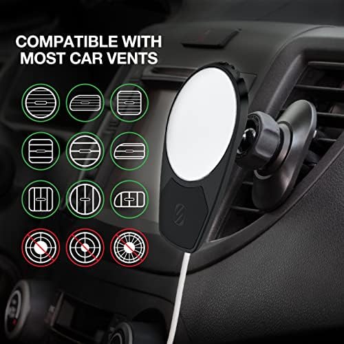 Scosche MSCODVMPD20 Magic Mount 4-in-1 Versatile Car Holder for Mag Safe Wireless Charging – Effortless Dashboard, Vent, and Swing-Arm Integration for i Phone 15/14/13/12 Series – Secure Magnetic Grip & Fast Charging Capability – Perfect for Hands-Free Navigation and Modern Vehicle Aesthetics