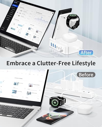 Ultimate 10-in-1 Wireless Charging Station for Samsung Devices – 300 W Power Hub with 65 W USB C Fast Charging for S25 Ultra/S24/S23/S22/Note 20, Galaxy Watch Ultra 7/6/5 & Galaxy Buds – Multi-Device Convenience and Rapid Power Delivery, Ideal for Home & Office Use