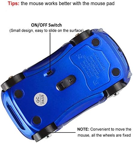 Sporty Pink Wireless Car-Shaped Optical Mouse – Portable 1600 DPI Mini Wireless Mice with USB Receiver for Laptop & Desktop – Ergonomic Design for Travel & Home Use – Unique Gift Idea for Tech Lovers