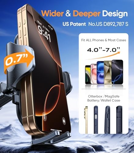 VICSEED Military-Grade Adjustable Phone Holder for Cars – Unmatched 95+ lbs Suction Power for Secure Dashboard, Windshield & Vent Mounting – Universal Compatibility with i Phone & Android – Ultimate Convenience for Safe Driving